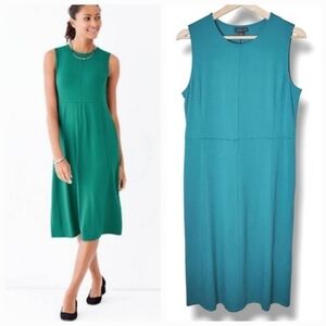 J. Jill Sleeveless Teal Multi-Seam Midi Dress NWT Small Wearever  Collection